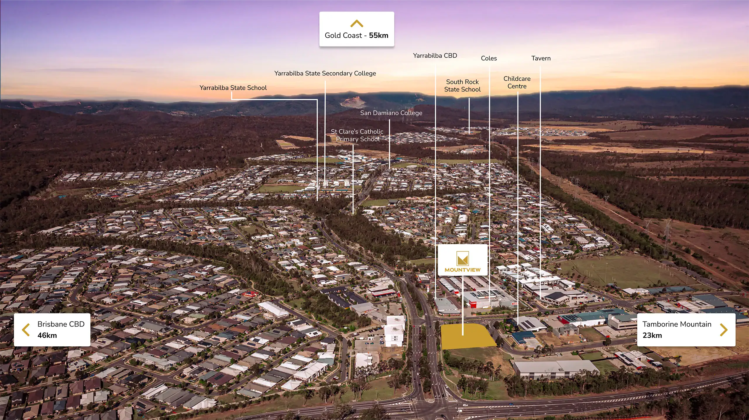 Map of Yarrabillba with the Location of MountView